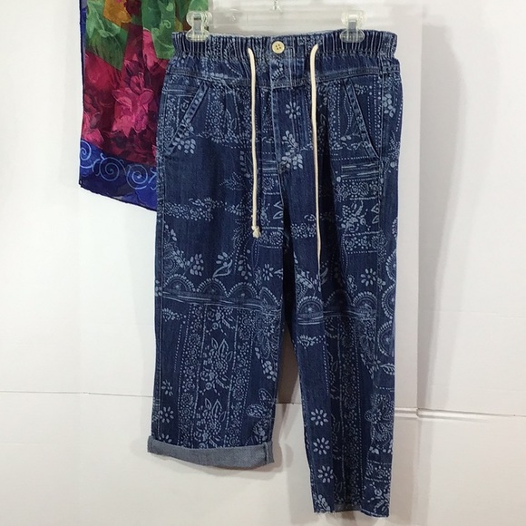 Free People blue floral pattern joggers S - Picture 10 of 11